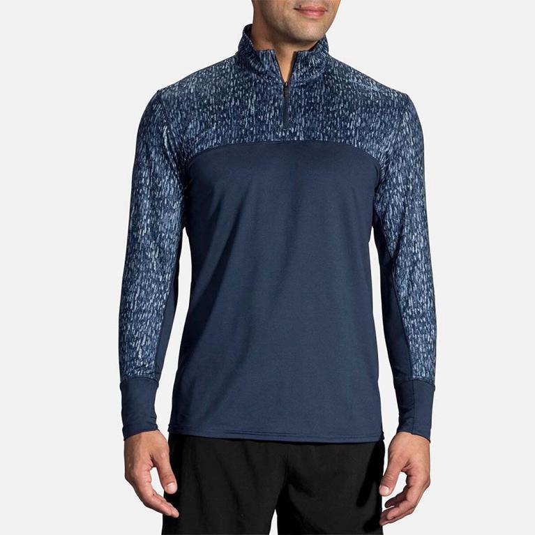 Brooks Men's Dash Half Zip Running Jackets - Blue (ARWX16284)